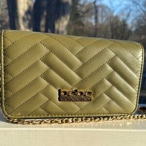 Bebe Olive Quilted Crossbody Bag